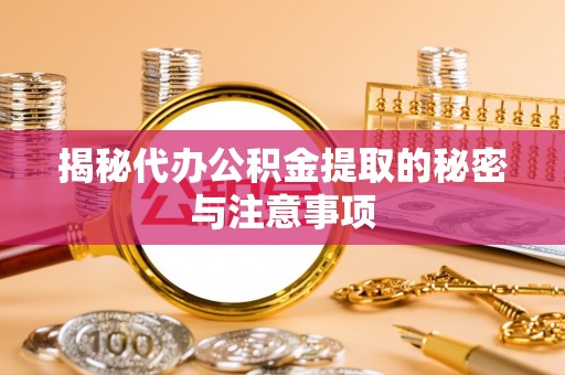 那玛夏揭秘代办公积金提取的秘密与注意事项