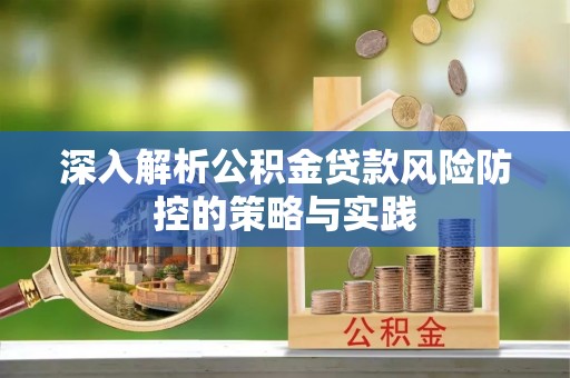 那玛夏深入解析公积金贷款风险防控的策略与实践
