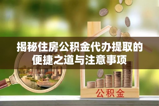 那玛夏揭秘住房公积金代办提取的便捷之道与注意事项