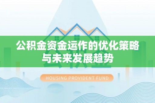 那玛夏公积金资金运作的优化策略与未来发展趋势