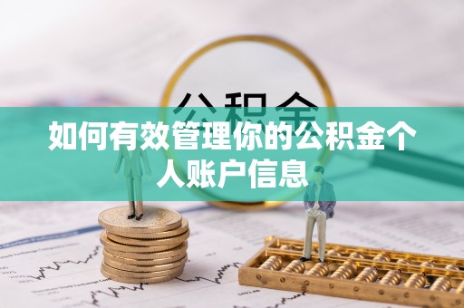 那玛夏如何有效管理你的公积金个人账户信息