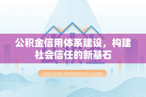 那玛夏公积金信用体系建设，构建社会信任的新基石
