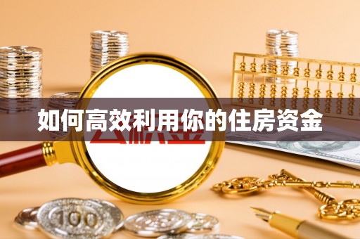 那玛夏如何高效利用你的住房资金