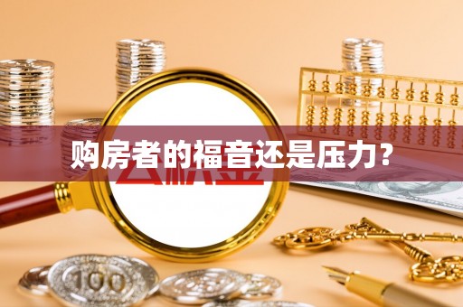 那玛夏购房者的福音还是压力？