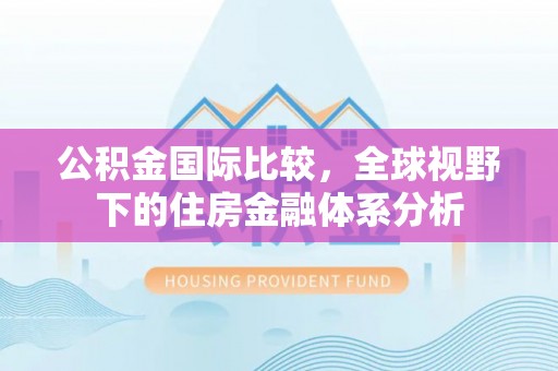 那玛夏公积金国际比较，全球视野下的住房金融体系分析